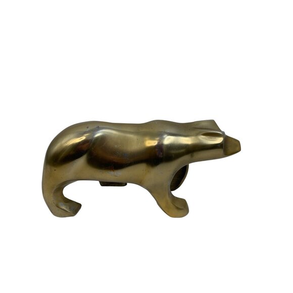 VTG Brass Bear Figurine Sculpture 10" x 6" Artisan Decor Collectible Art GIFT - Picture 12 of 13